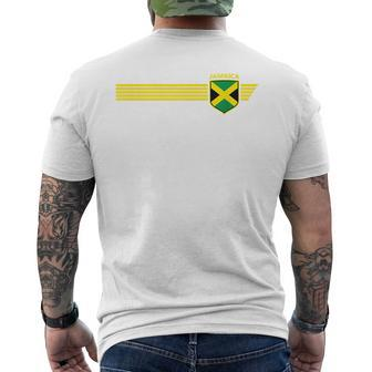 Jamaica Flag Jamaican Vintage Athletic Throwback Souvenir Mens Back Print T-shirt - Seseable