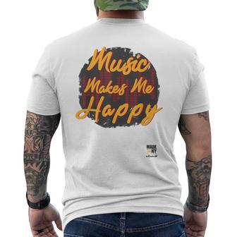 Jazz Apparel Music Makes Me Happy New York Men's T-shirt Back Print | Mazezy