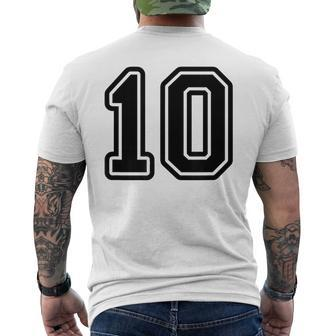 Jersey 10 Black Sports Team Jersey Number 10 Men's T-shirt Back Print - Thegiftio UK