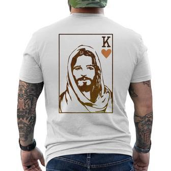 Jesus King Of Hearts Card Christian For Men Women  Mens Back Print T-shirt