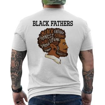 Junenth Black Fathers Matter Fathers Day Pride Dad Black Mens Back Print T-shirt | Mazezy