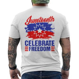 Junenth Celebrate Freedom Red White Blue Free Black Slave Mens Back Print T-shirt | Mazezy CA
