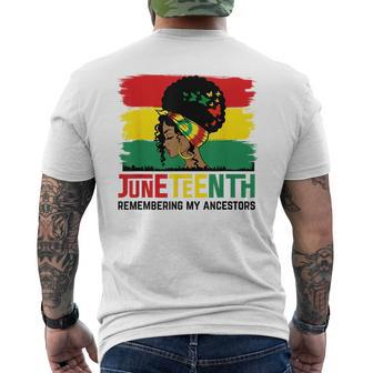 Junenth Remembering My Ancestors Celebrate Black Freedom Mens Back Print T-shirt - Thegiftio UK