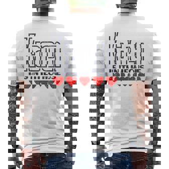 Karen Is In The House Retro Hearts First Name Love Karen Men's Back Print T-shirt | Mazezy