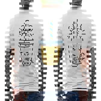 Kawaii Bubble Tea Lover Cute Smiling Boba Milk Tea Mens Back Print T-shirt | Mazezy