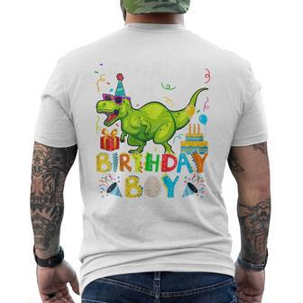 Kids 2 Year Old 2Nd Birthday Boy T Rex Dinosaur For Boy Mens Back Print T-shirt - Seseable