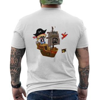 Kids 4 Year Old Pirate Birthday Party Pirates Ship Arr 4Th Gift Mens Back Print T-shirt | Mazezy