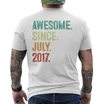 Kids 6 Year Old Awesome Since July 2017 6Th Birthday Mens Back Print T-shirt | Mazezy