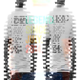 Kids 9 Years Old Legend Since July 2014 9Th Birthday Mens Back Print T-shirt | Mazezy