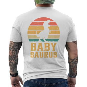 Kids Baby Saurus Newborn Baby Dino Baby Dinosaur Babysaurus Mens Back Print T-shirt | Mazezy