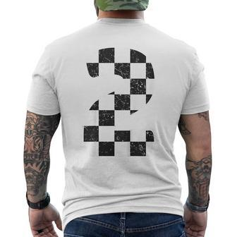 Kids Birthday Boy 2 Two Racing Flag 2Nd Birthday Race Car Toddler Mens Back Print T-shirt - Seseable