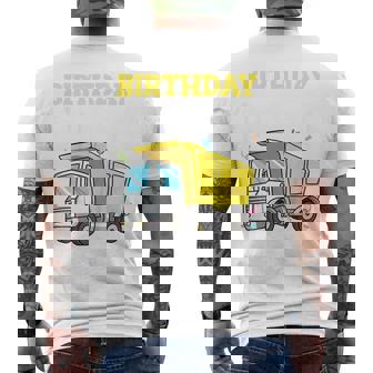 Kids Birthday Boy 4 Four Construction Truck 4Th Birthday Toddler Mens Back Print T-shirt - Thegiftio