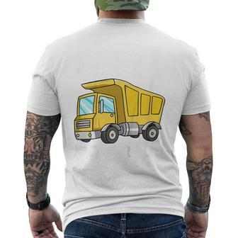Kids Birthday Boy 4 Four Construction Truck 4Th Birthday Toddler Mens Back Print T-shirt | Mazezy