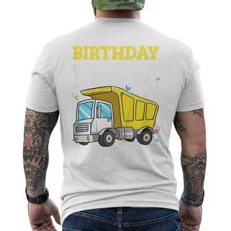 Kids Birthday Boy 5 Five Construction Truck Party 5Th Birthday Mens Back Print T-shirt | Mazezy