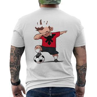 Kids Funny Dabbing Soccer Albania Soccer Albanian Gift Mens Back Print T-shirt | Mazezy UK