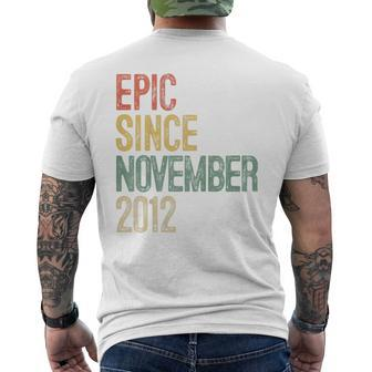 Kids Funny Epic Since November 2012 8Th Birthday Gift 8 Year Old Mens Back Print T-shirt | Mazezy