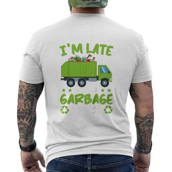 Kids Garbage Day Boys Sorry Im Late I Saw A Garbage Truck Mens Back Print T-shirt - Monsterry DE