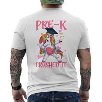 Kids Girls Pre-K Crushed It Pre-K Graduation Mens Back Print T-shirt - Thegiftio UK
