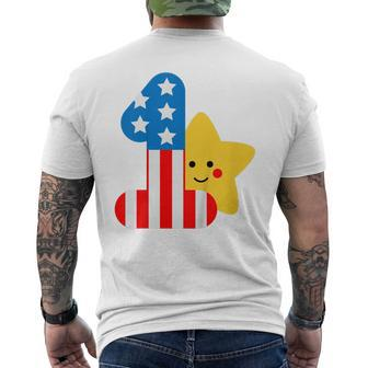 Kids My 1St 4Th Of July 2023 New Born Baby Patriotic Kids Toddler  Mens Back Print T-shirt