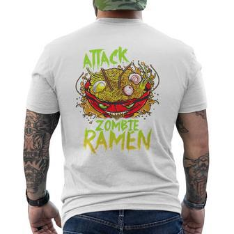 Kids Scary Halloween Zombie Ramen Anime Mens Back Print T-shirt | Mazezy