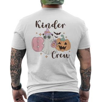 Kinder Boo Crew Kindergarten Boo Crew Kindergarten Halloween Men's T-shirt Back Print - Seseable