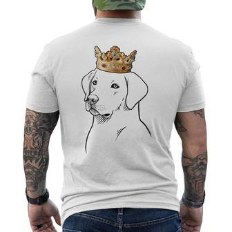 Labrador Retriever Dog Wearing Crown Men's T-shirt Back Print | Mazezy