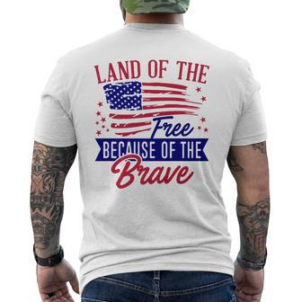 Land Of The Free Because Of The Brave Usa 4Th Of July 2023 Mens Back Print T-shirt | Mazezy