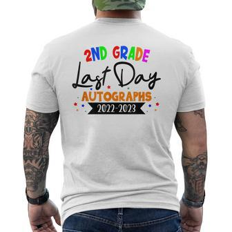 Last Day Of School 2023 Autograph 2Nd Grade Graduation Party Mens Back Print T-shirt | Mazezy