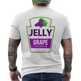 Lazy Costume Grape Jelly Jar For Halloween Men's T-shirt Back Print - Seseable