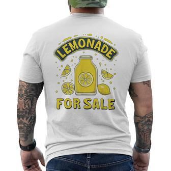 Lemonade For Sale Summer Lemon Aid Stand Kids Boys Girls Mens Back Print T-shirt | Mazezy