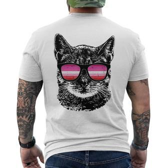 Lesbian Pride Cat Lgbt Sunglasses Mens Back Print T-shirt | Mazezy