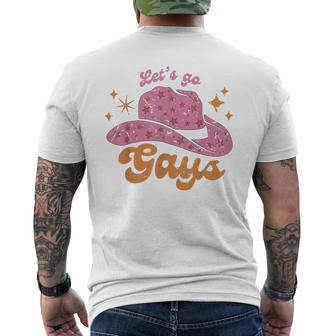 Lets Go Gays Lgbt Pride Cowboy Hat Retro Gay Rights Ally Mens Back Print T-shirt | Mazezy