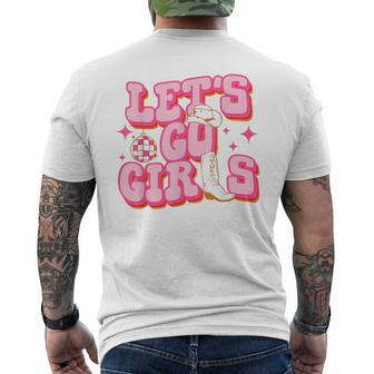 Lets Go Girls Cowgirl Hat Cowboy Boots Bachelorette Party Mens Back Print T-shirt | Mazezy