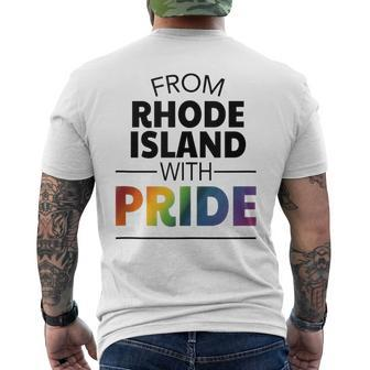 Lgbt Rhode Island Gay Pride Mens Back Print T-shirt | Mazezy