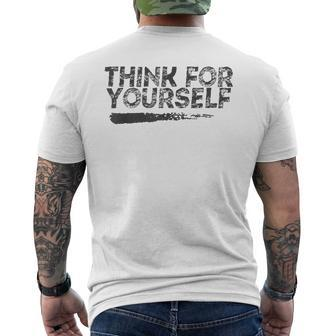 Libertarian Think For Yourself - Free Speech Liberty Mens Back Print T-shirt | Mazezy UK