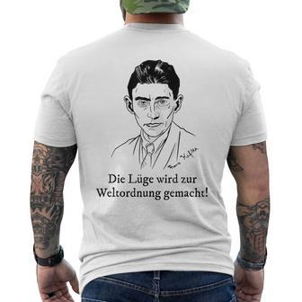 Lie Is Made To The World Order Kafka Quote Fake News Men's T-shirt Back Print | Mazezy