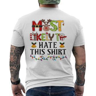 Most Likely To Hate This Christmas Family Matching Men's T-shirt Back Print - Monsterry