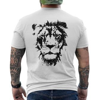 Lion Face T Cool Zoo Animals Zoo Keeper Mens Back Print T-shirt | Mazezy