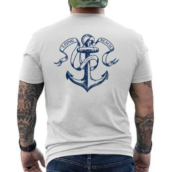 Long Beach Vintage California Anchor Mens Back Print T-shirt | Mazezy