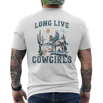 Long Live Howdy Rodeo Western Country Southern Cowgirls Men Mens Back Print T-shirt - Seseable