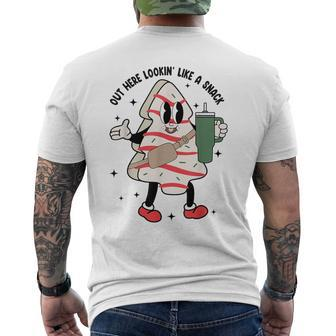 Out Here Lookin Like A Snack Tree Cakes Debbie Xmas Men's T-shirt Back Print - Monsterry UK