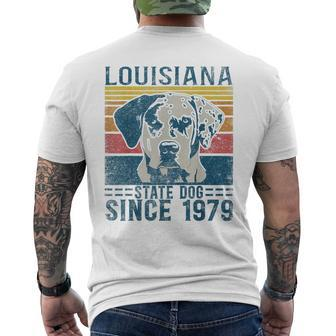 Louisiana Catahoula Leopard Dog Us State Dog Fan Lover Retro Mens Back Print T-shirt | Mazezy