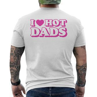 I Love Hot Dads Heart Bimbo Aesthetic Y2k Pink Men's T-shirt Back Print - Seseable