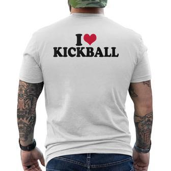 I Love Kickball Men's T-shirt Back Print | Mazezy