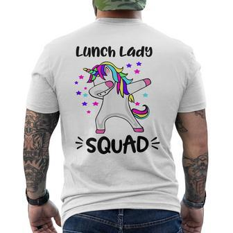 Lunch Lady Squad Dabbing Unicorn Lunch Lady Men's Back Print T-shirt | Mazezy