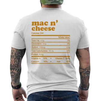 Mac And Cheese Nutrition Facts 2021 Thanksgiving Nutrition Men's T-shirt Back Print | Mazezy