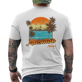Mazatlan Mexico Beach Summer Vacation Palm Trees Sunset Vacation Funny Gifts Mens Back Print T-shirt | Mazezy