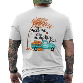 Meet Me At The Pumpkin Patch Halloween Vintage Truck Fall Pumpkin Funny Gifts Mens Back Print T-shirt | Mazezy