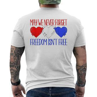 Memorial Day Quote For Veterans Patriotic Red White Blue Mens Back Print T-shirt | Mazezy