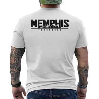 Memphis Skyline Tennessee Tn Pride Vintage Mens Back Print T-shirt | Mazezy